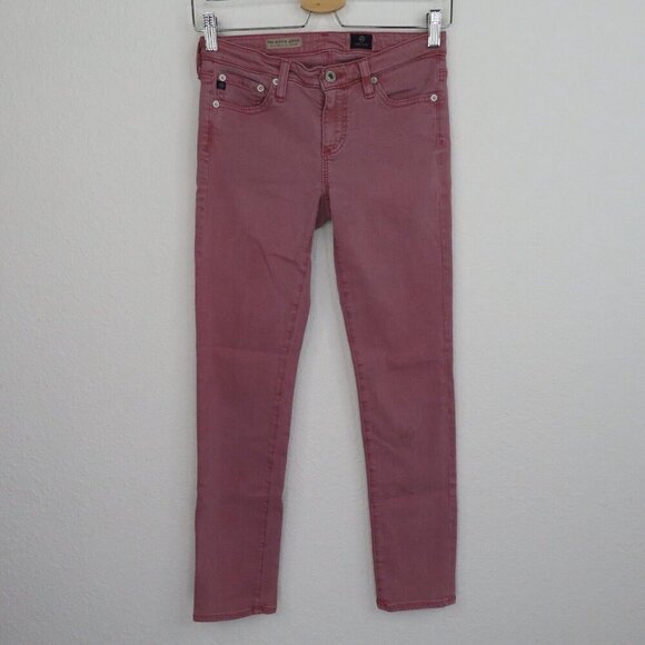 AG Adriano Goldschmied Womens 25 Stevie Ankle Slim Straight Pink Purple Jeans - Picture 13 of 13